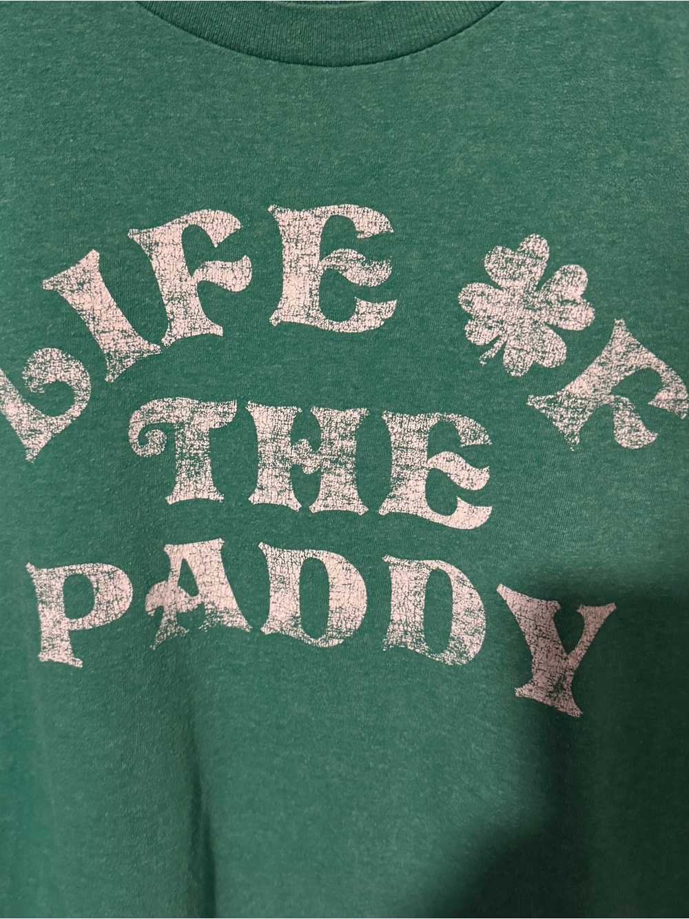 Sonoma Green Short Sleeve Tee with White Distressed Print